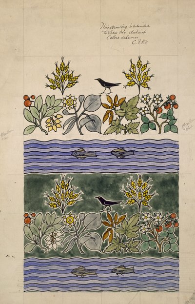 Design intended to show two distinct colour schemes by Charles Francis Annesley Voysey
